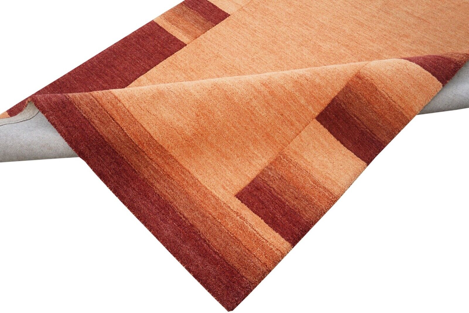 Orange 140X200 cm Teppich 100% Wolle Orientteppich Handgetuftet HT623