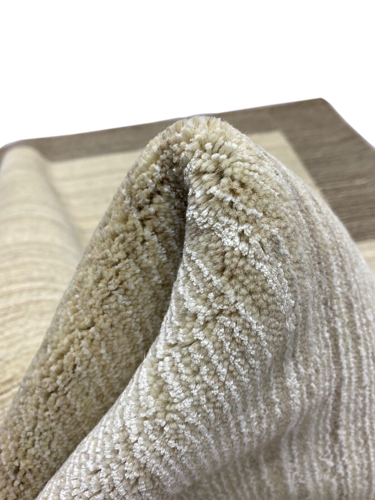 Teppich Gabbeh Beige Braun Wolle Viskose loom lori Handgewebt 118x179 cm S183