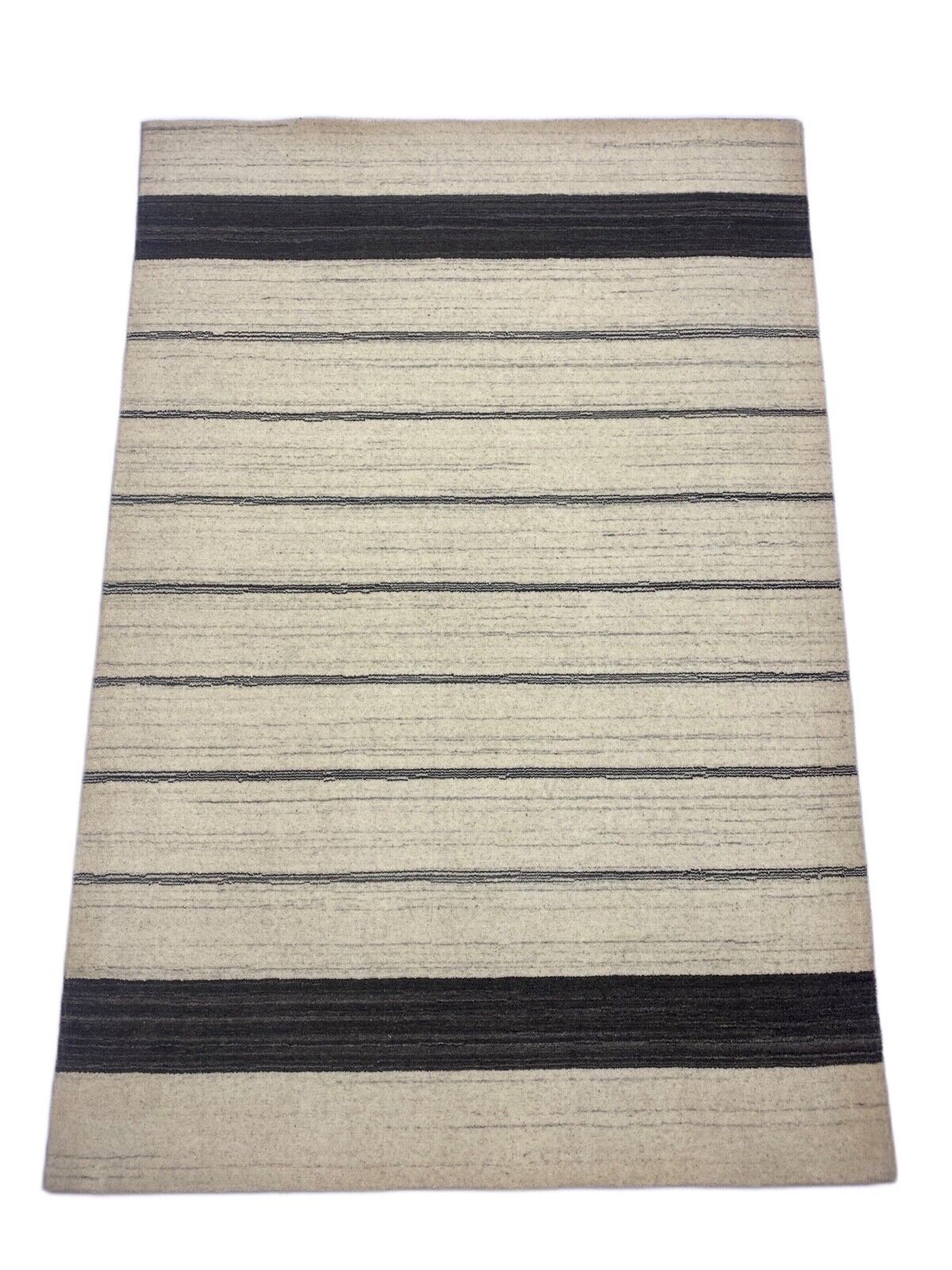 Teppich 100% Wolle Grau Beige Gabbeh lori Handgewebt 124x182 cm Naturwolle S95