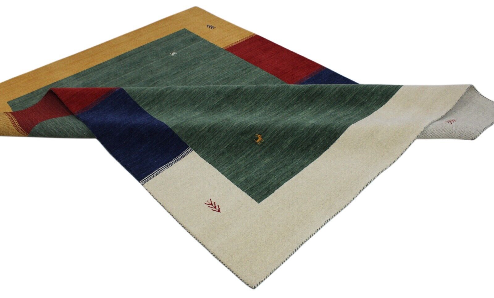 Orientteppich Gabbeh Grün Loom Teppich Handgefertigt 100% Wolle 250X300 CM