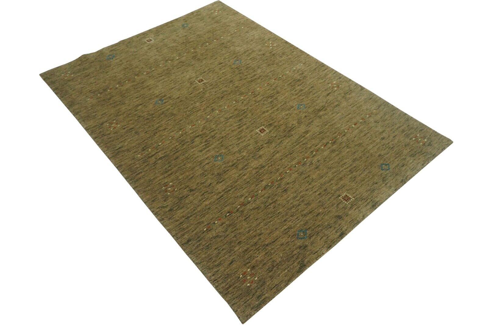 DunkelBeige Beige Gabbeh Teppich Handgewebt 100% Wolle 140x200 cm Lori Lr694