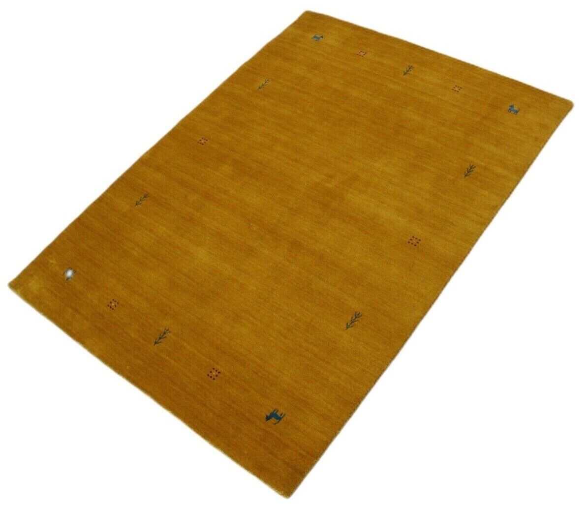 Wohnzimmer Gold Gabbeh Teppich 100% Wolle 170x240 cm Orient Handgewebt WR7