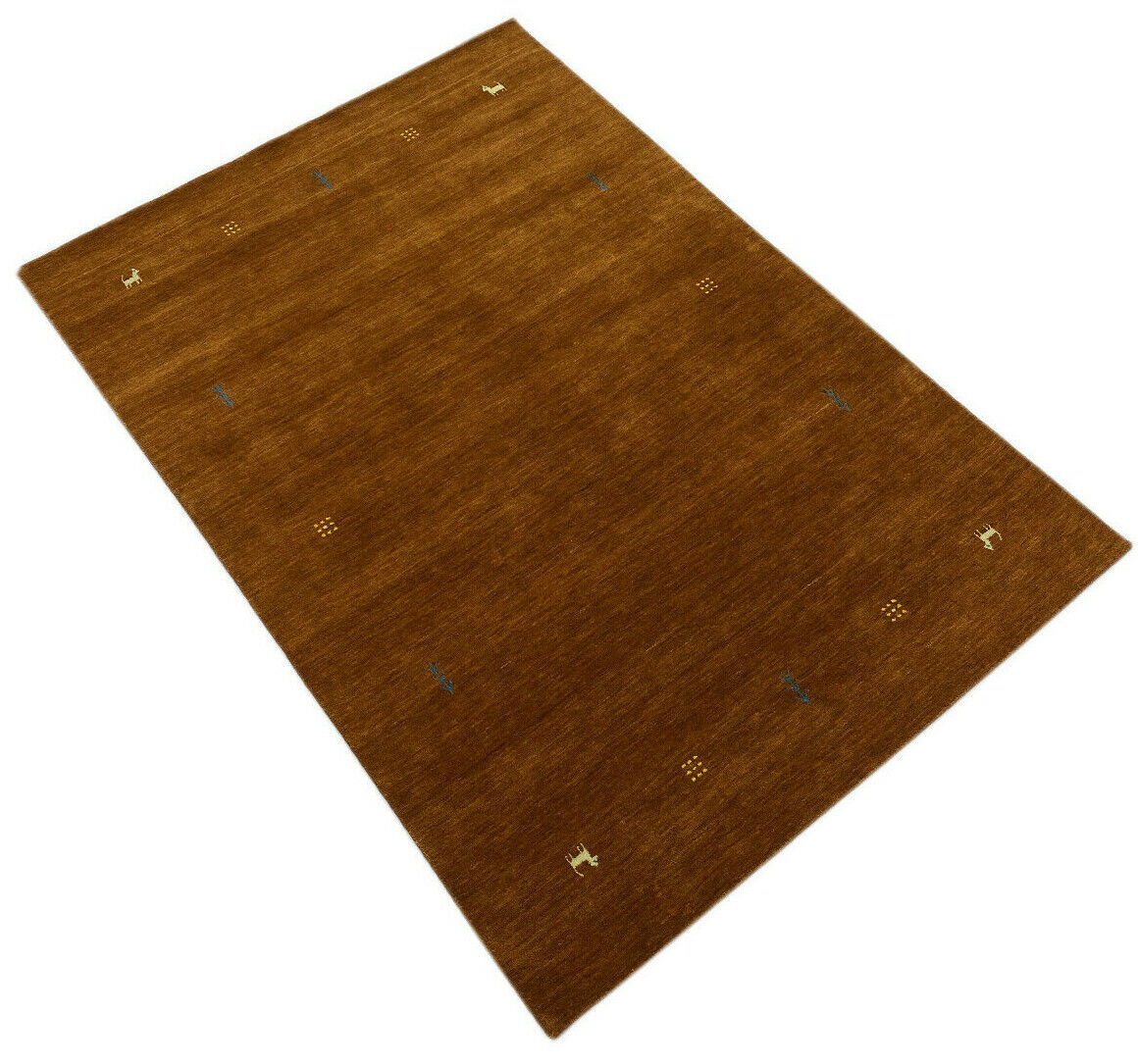 Braun Gabbeh Teppich 100% Wolle Handgefertigt Orientteppich 166X240 CM WR11