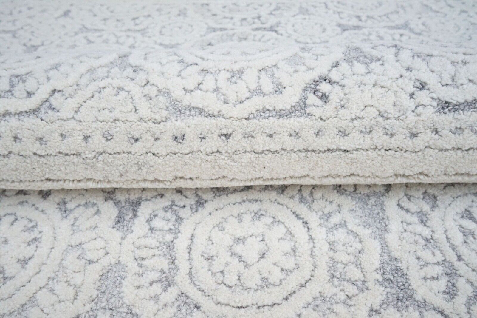 Beige Elfenbein 160X230 cm Teppich 100% Wolle Orientteppich Handgetuftet HT369