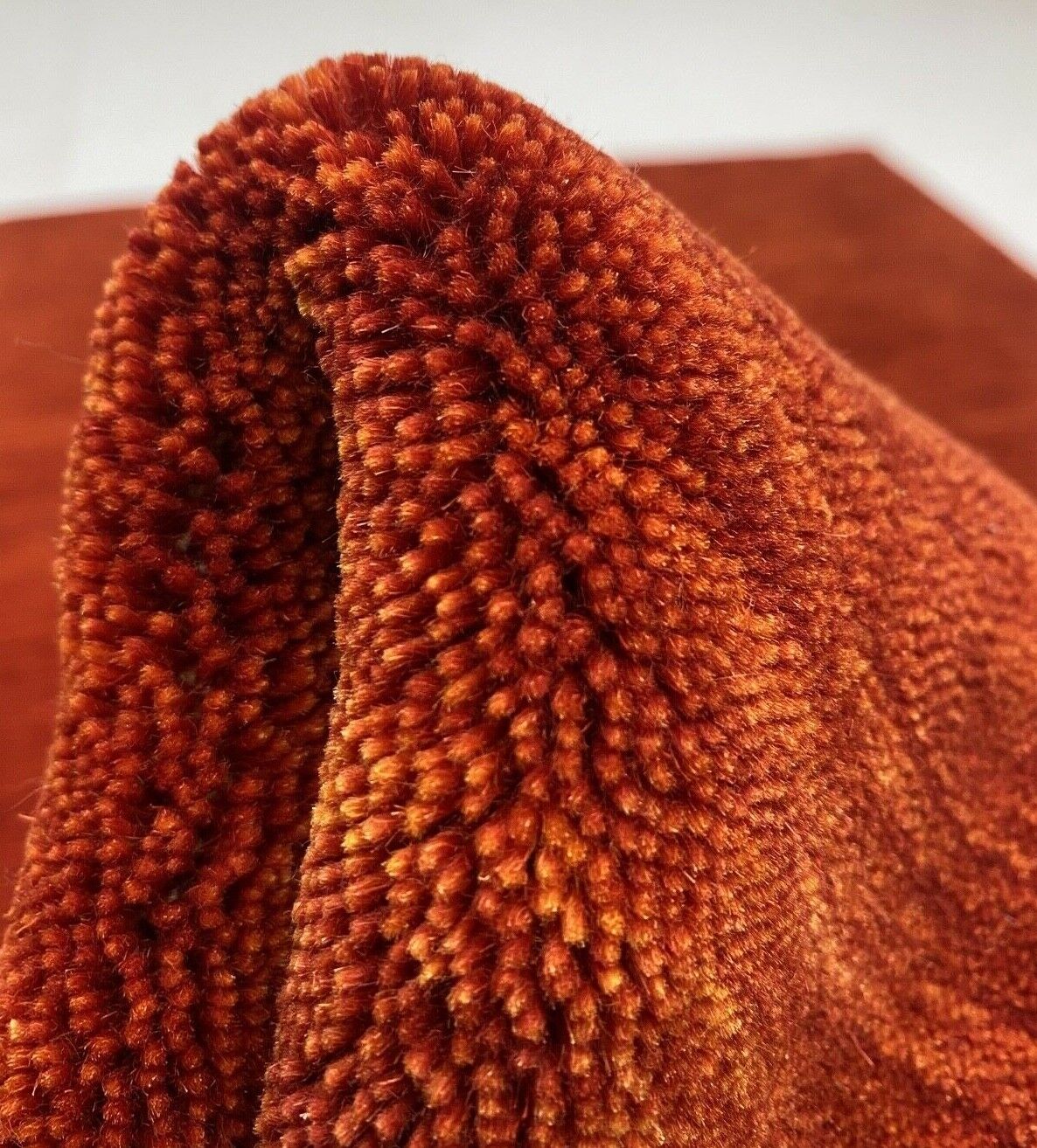 Rot Teppich 100% Wolle 170x240 cm Orange Handgewebt einfarbig gefärbt WR135