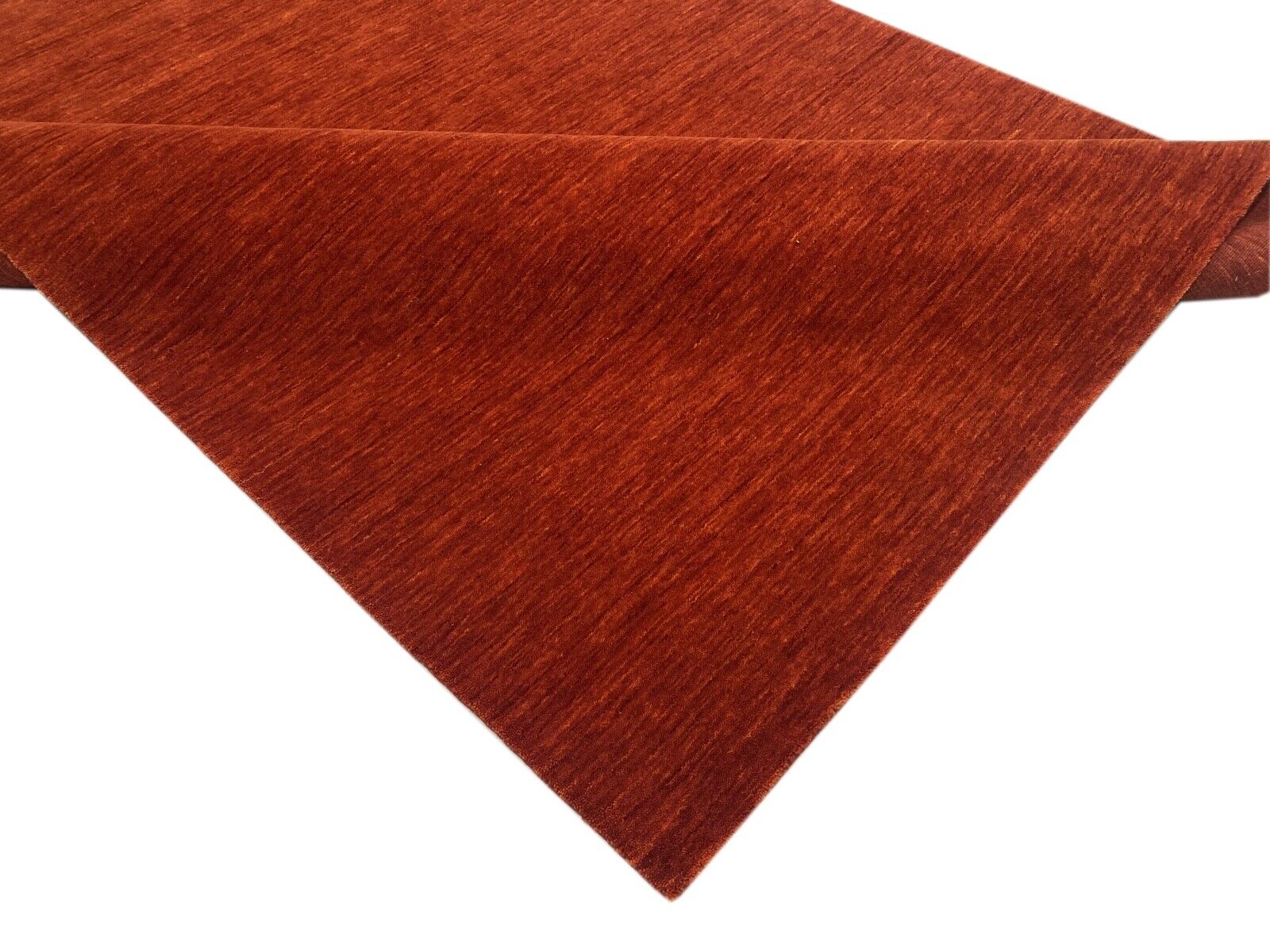 Rot Teppich 100% Wolle 170x240 cm Orange Handgewebt einfarbig gefärbt WR135