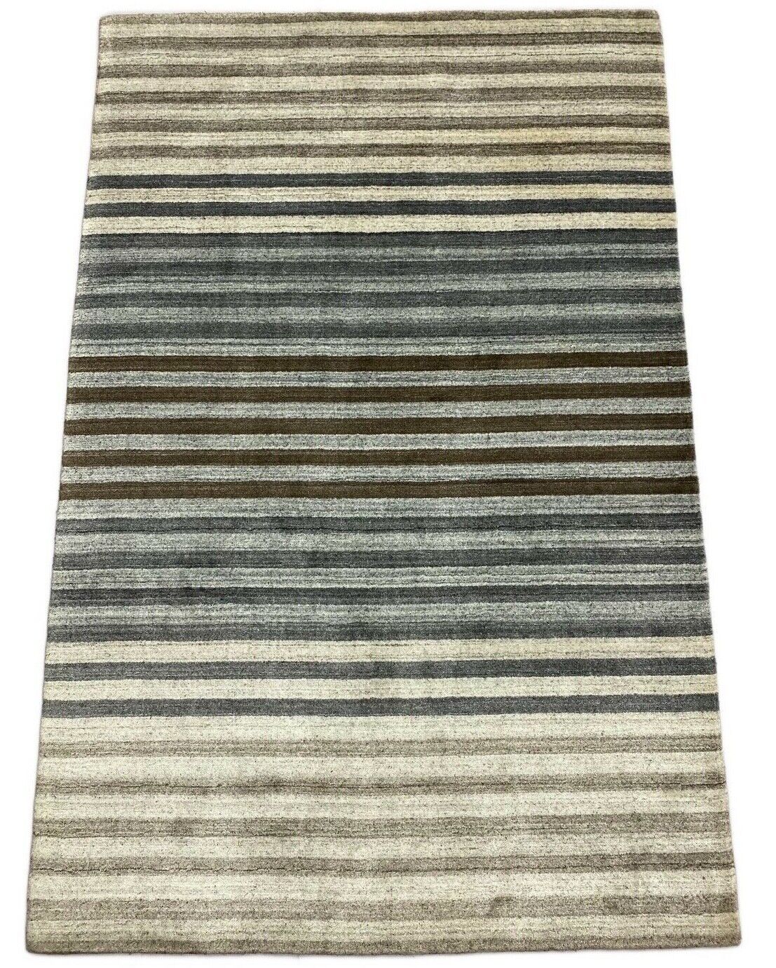 Teppich 100% Wolle Grau Silber Braun loom lori Handgewebt 120x180 cm dp Garn S45