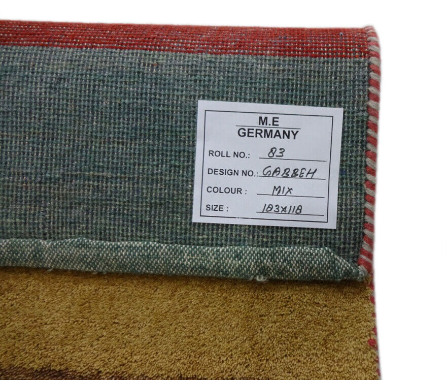 Gabbeh Teppich Handgeknüpft 100% Wolle Rot Gold Orientteppich 118X183 CM M83