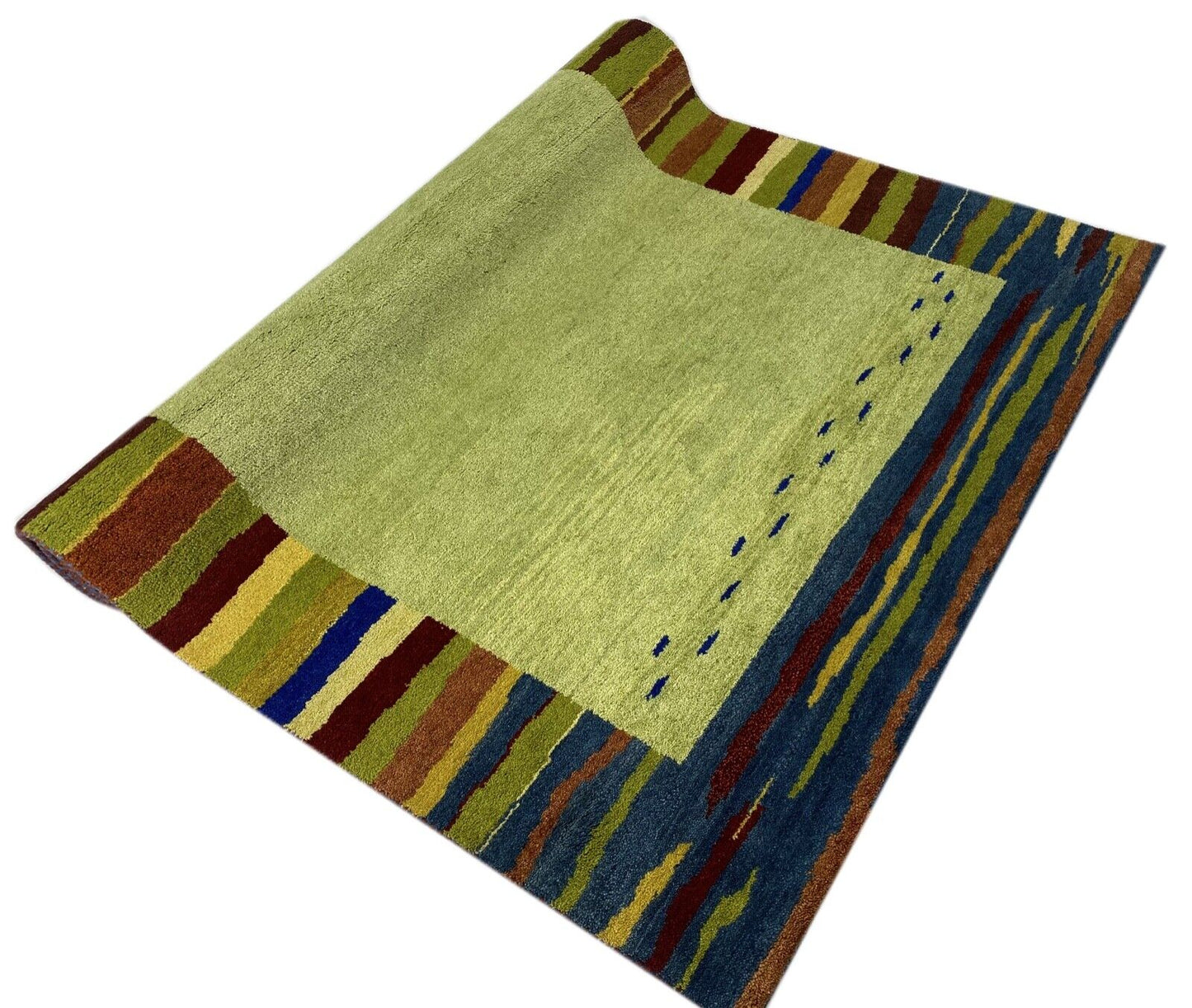 Gabbeh Teppich 100% Wolle Pista Hell Grün Handgeknüpft 170X240 cm WR33
