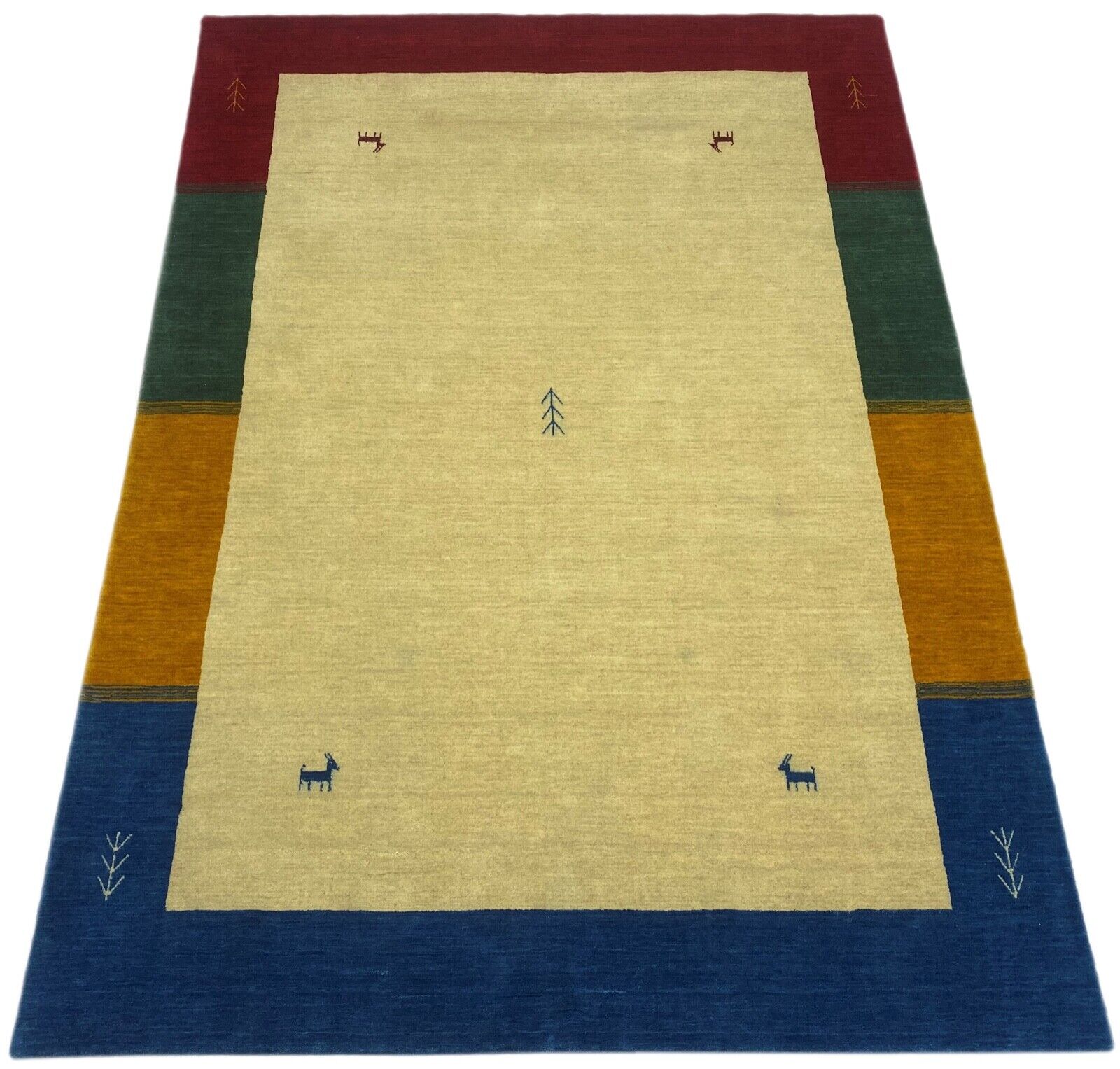 Bunt Gabbeh Teppich 100% Wolle 170x240 cm Handgewebt Debbich Handloom WR140
