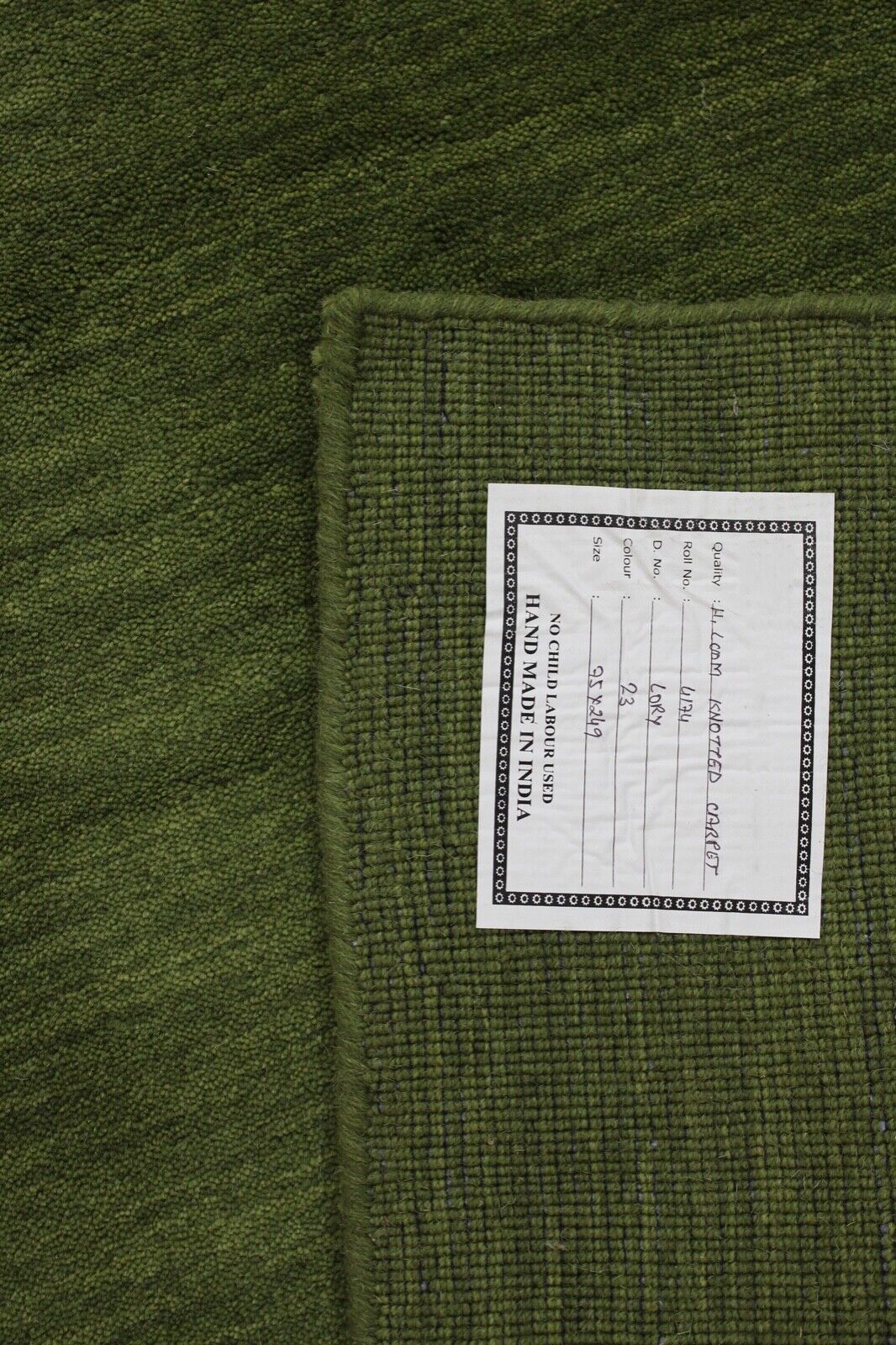 Grün Brücke 100% Wolle 75X250 cm Läufer Handgewebter Teppich Orientteppich C23