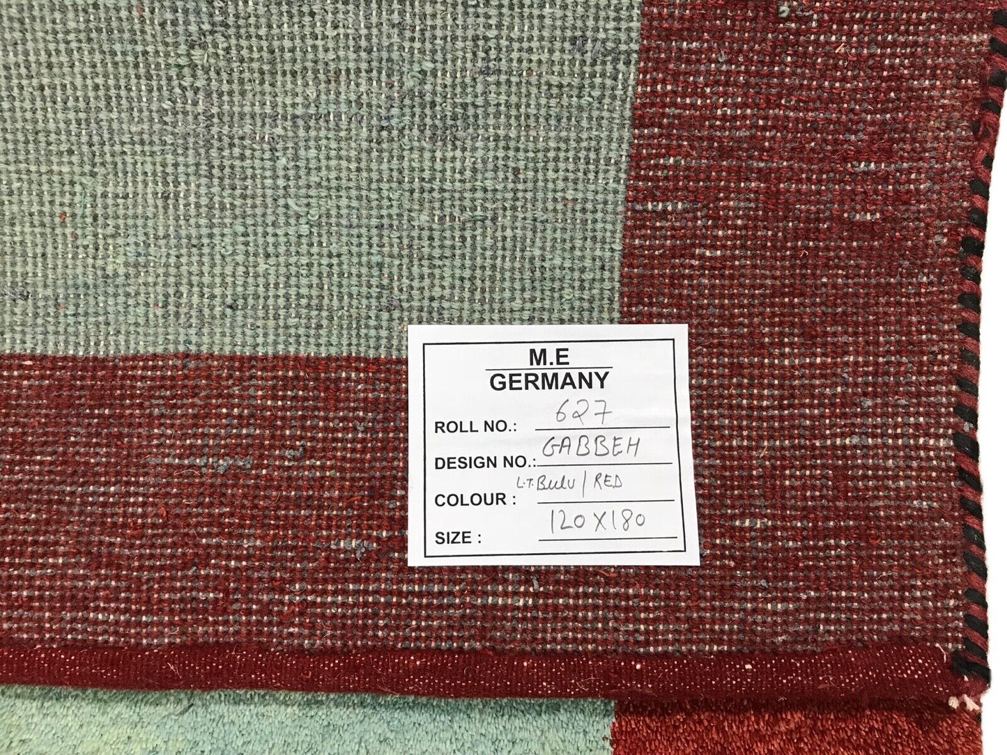 Gabbeh Teppich 120x180 cm Handgeknüpft 100% Wolle Hell Blau Rot Debbich