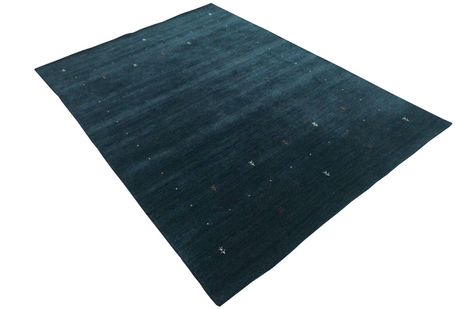 Blau Gabbeh Teppich 100% Wolle 170x240 cm Orientteppich Handgewebt Lr466