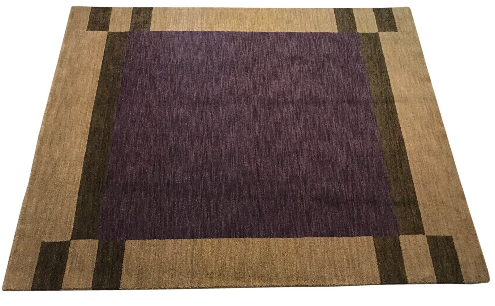 Gabbeh Teppich 100% Wolle 200X250 CM Orientteppich Handgefertigt Loom Lila Beige