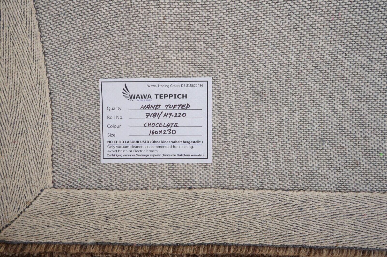 Braun Beige Teppich 100% Wolle 160X230 cm Orientteppich Handgetuftet HT220