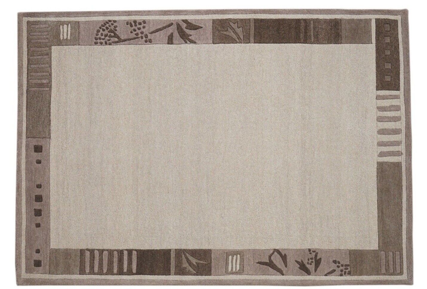 Teppich 100% Wolle Beige Braun 160X230 cm Natürliche Wolle Handgetuftet HT200u