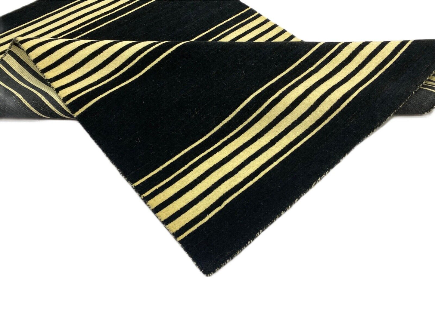 Teppich Blau Schwarz Beige 100% Wolle Gabbeh lori Handgewebt 120x180 cm S56