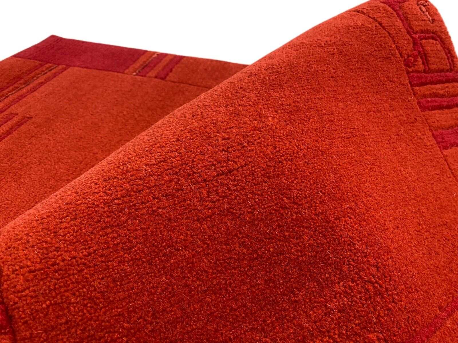 Indo Nepal Teppich Handgeknüpft Rot 70X140 cm Wolle Orientteppich brücken SE