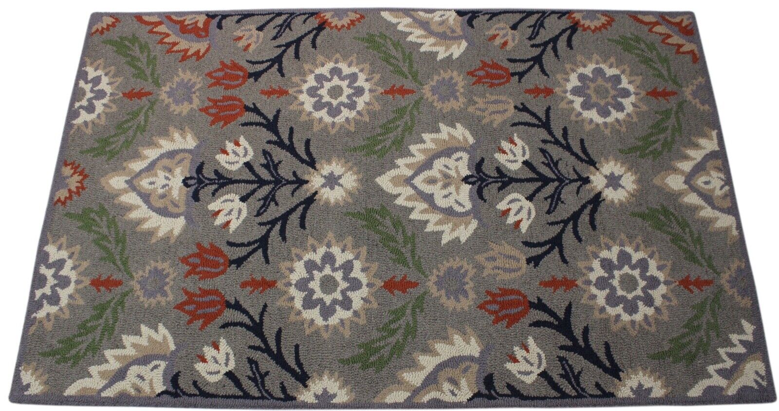 Grau Teppich 100% Wolle Beige Orientteppich 150X240 cm Handgetuftet MH935