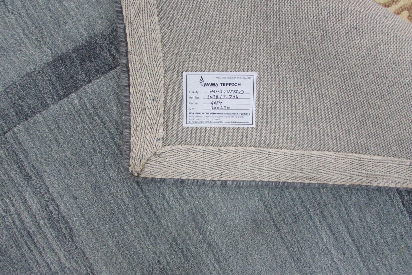 Rosa 160X230 cm Teppich 100% Wolle Beige Orientteppich Handgetuftet T794