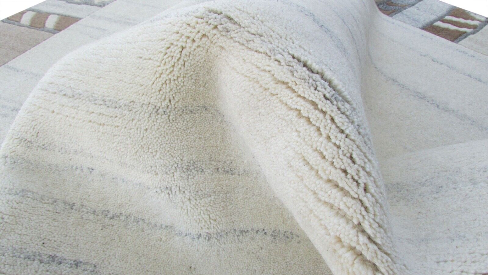 Nepal Teppich Handgeknüpft Braun Grau 100% Wolle Orientteppich 163x223 cm N6