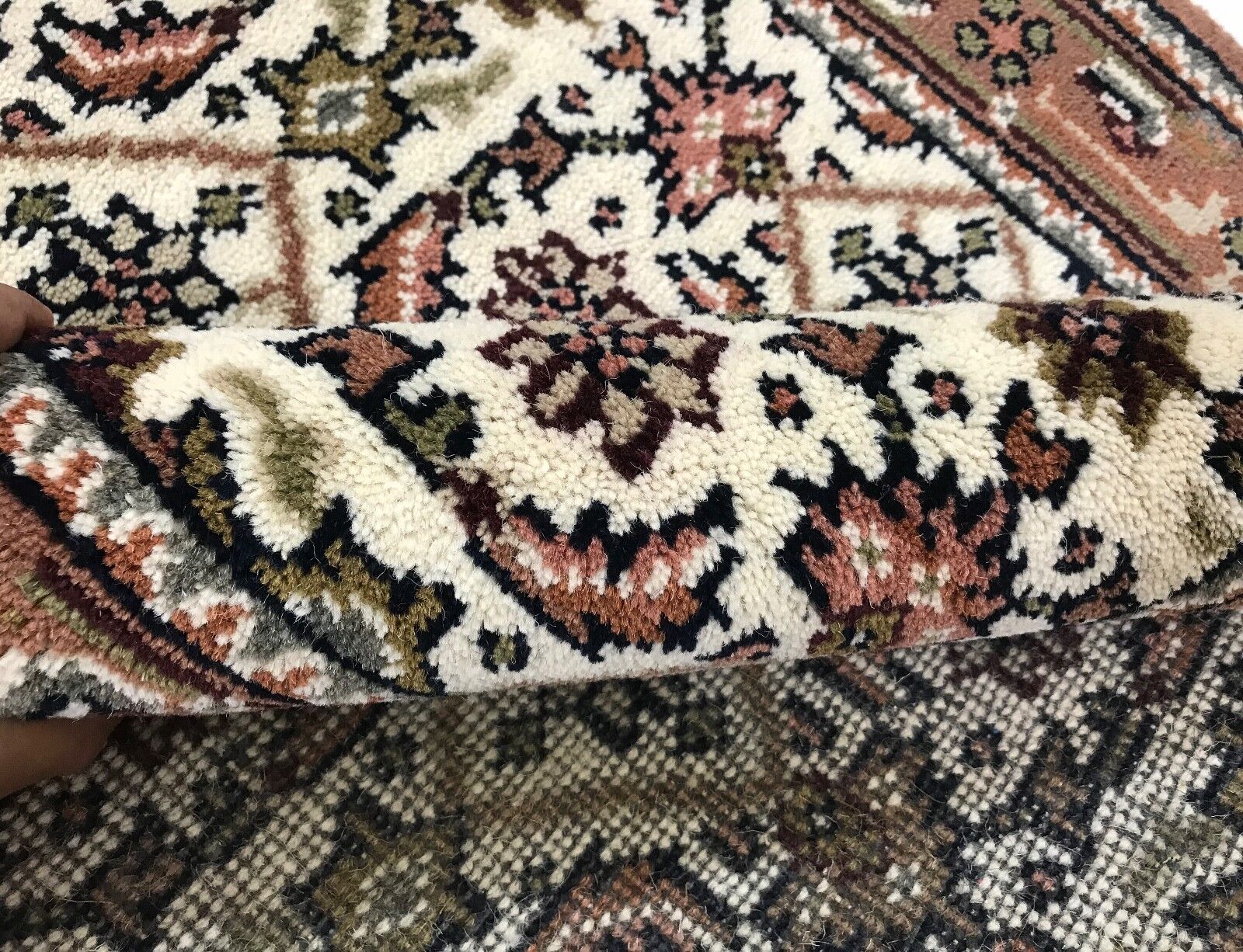 Beige Teppich Orient Läufer Herati Braun Cream 80x300 cm 100% Wolle Handgeknüpft