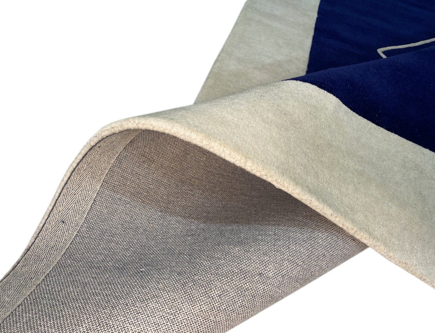 Blau Beige Teppich 170X240 CM 100% Wolle Handarbeit  Orientteppich