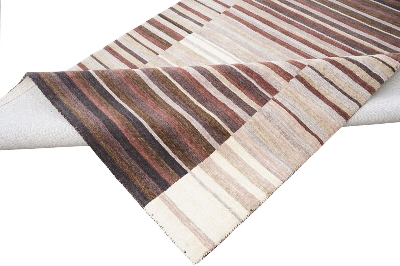 Teppich 100% Wolle Braun Beige 160X230 cm Orientteppich Handgetuftet HT346