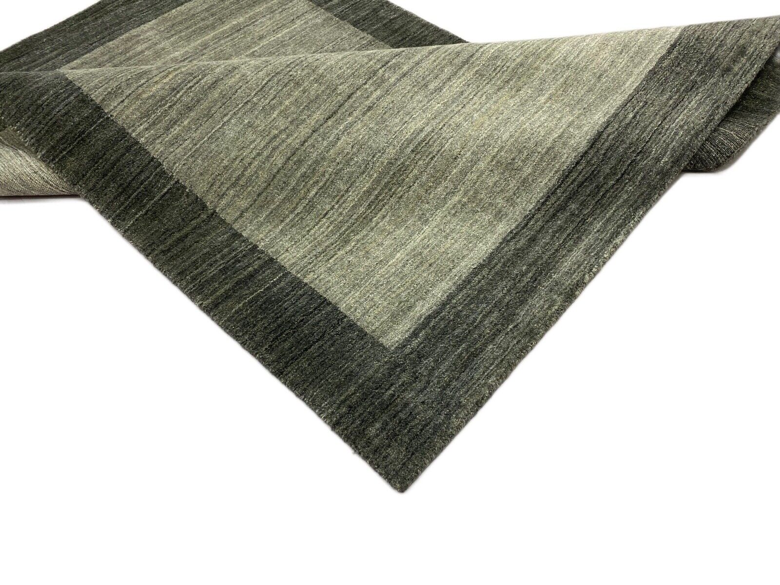 Gabbeh Teppich 100% Wolle Grau Braun loom lori Handgewebt 120x180 cm S57