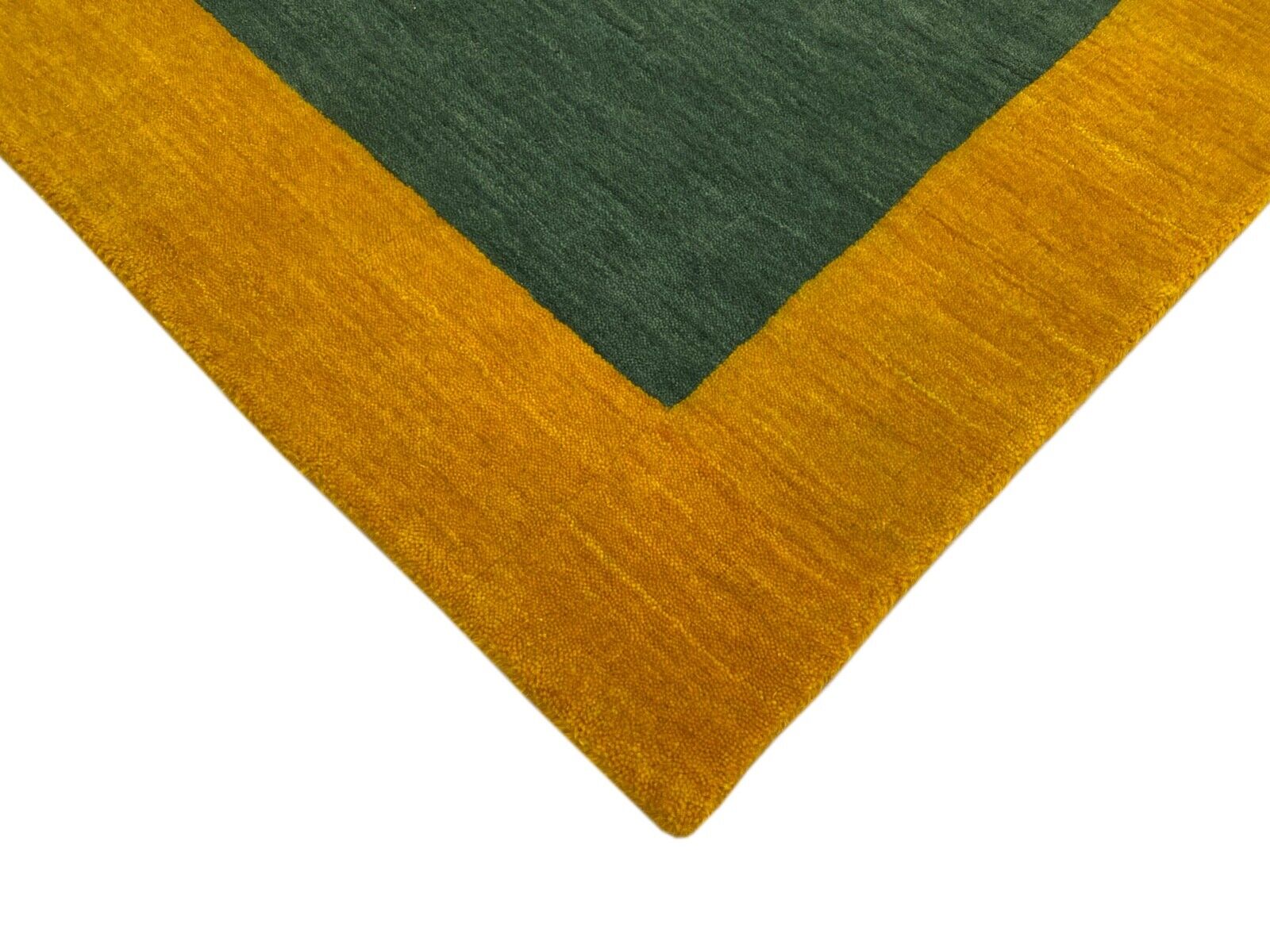 Zeleno zlata preproga 100 % volna Gabbeh 120 x 180 cm ročno tkana dekoracija za dom WR151 