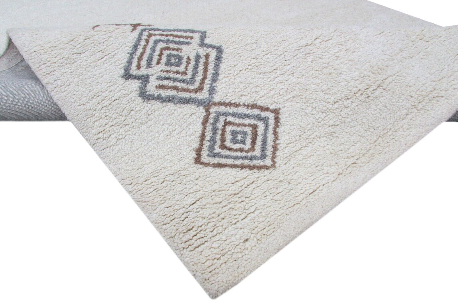 Tappeto 100% Lana 160X230 cm Design Moderno Tuftato a Mano Beige Grigio T844