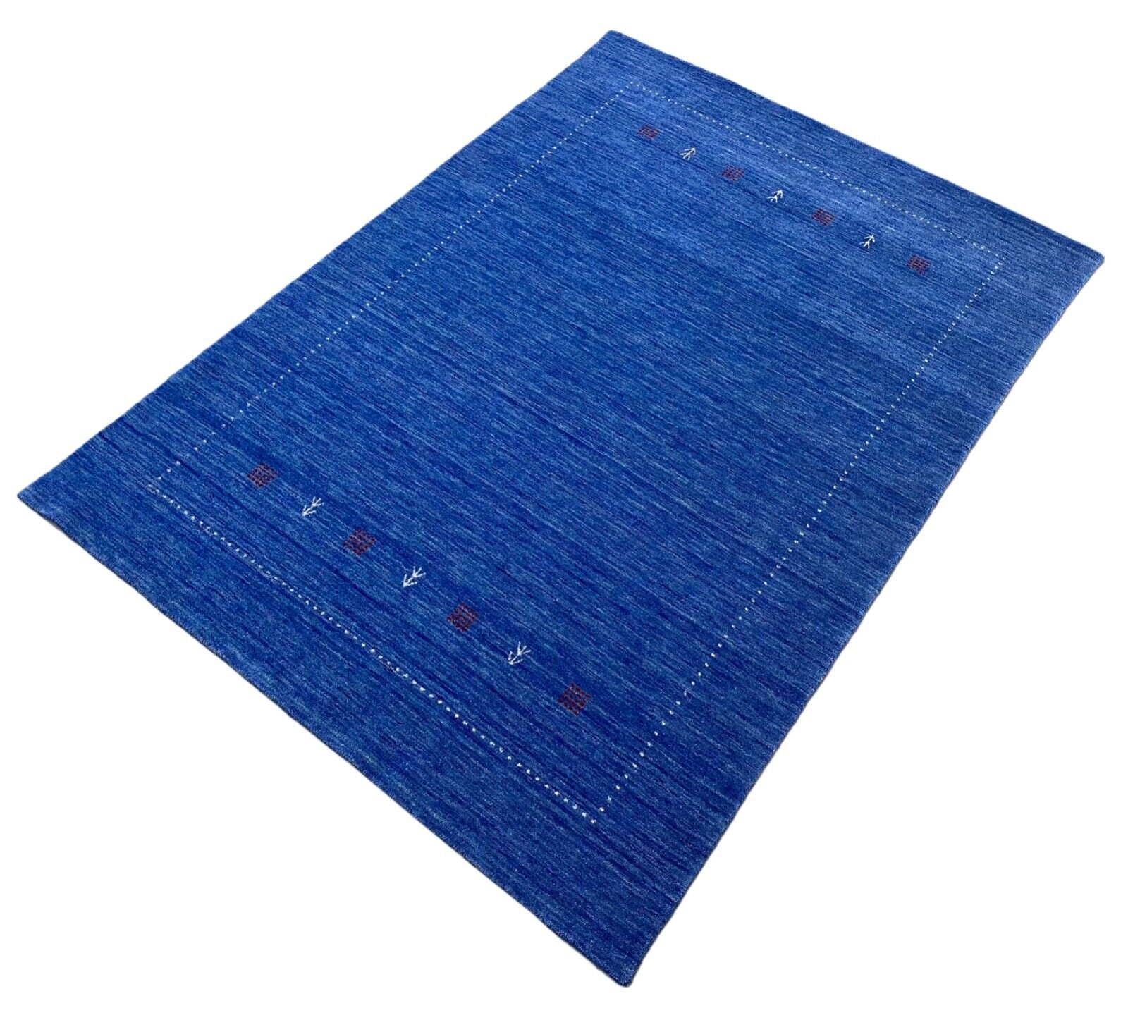 Gabbeh Teppich 100% Wolle Blau Lila Handgefertigt 170X240 cm Loom Lori WR145