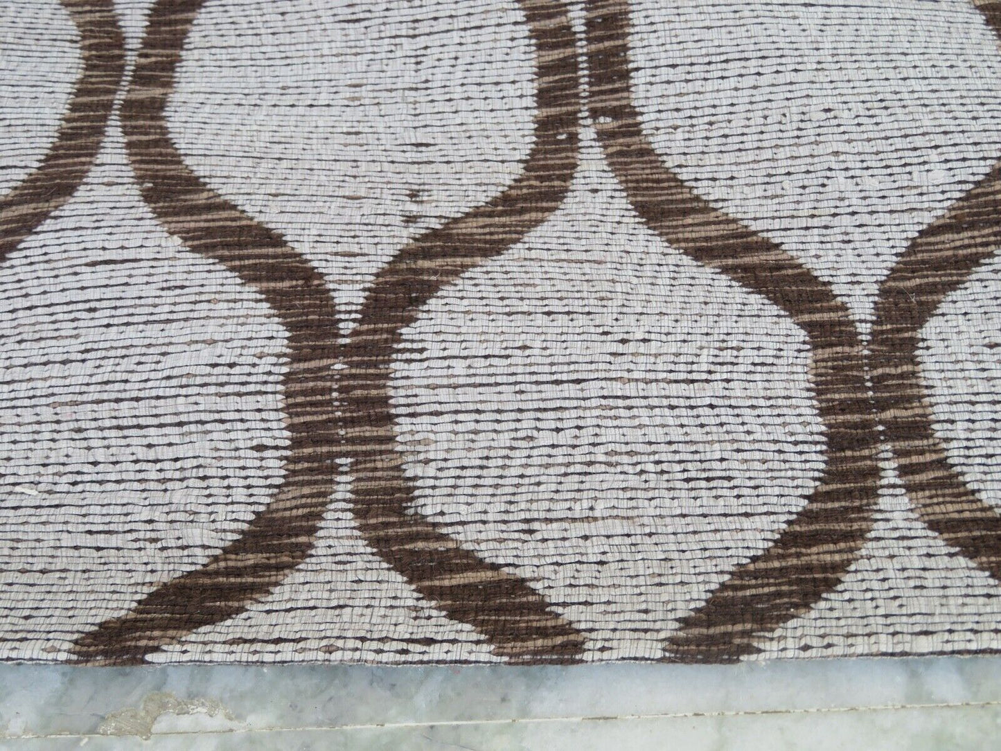 Jacquard Silber Teppich Flachgewebe Baumwolle Viskose 150x240 cm JST14