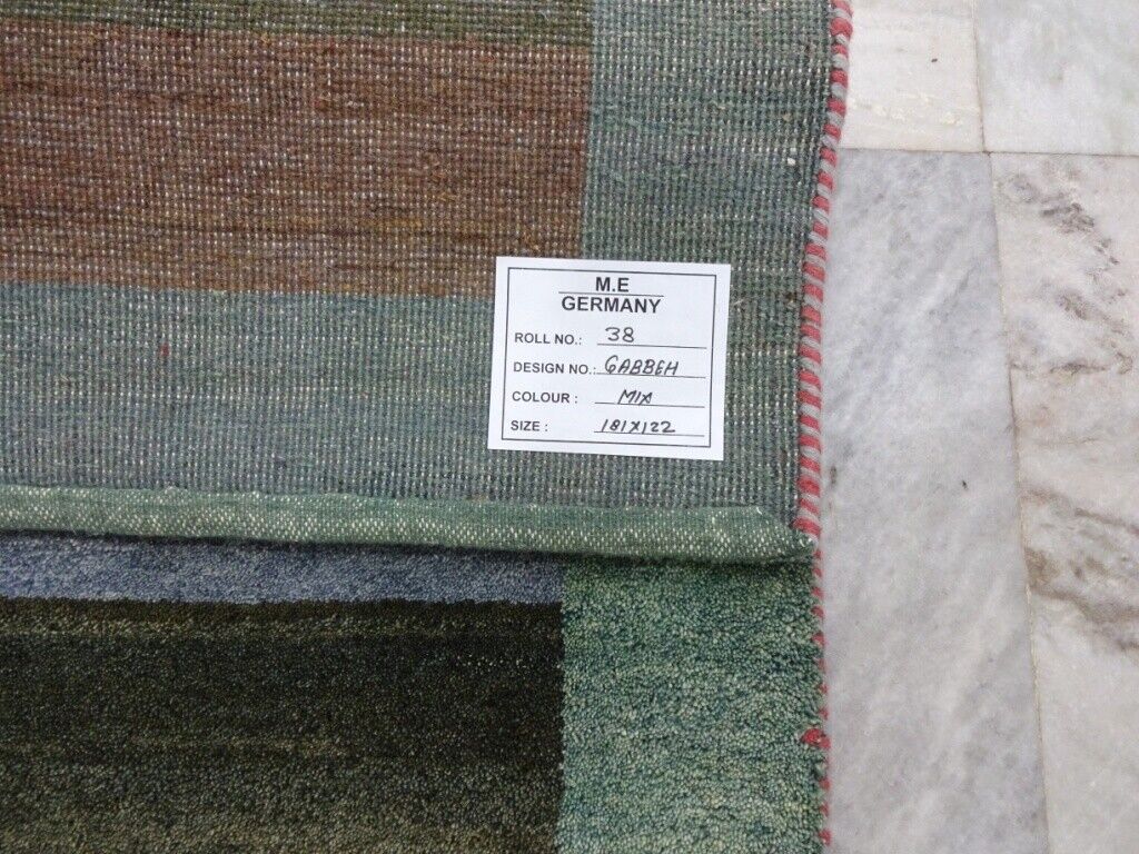 Preproga Gabbeh 122x181 cm Ročno vozlana ~ 100% volna ~ Sivo modra M38 