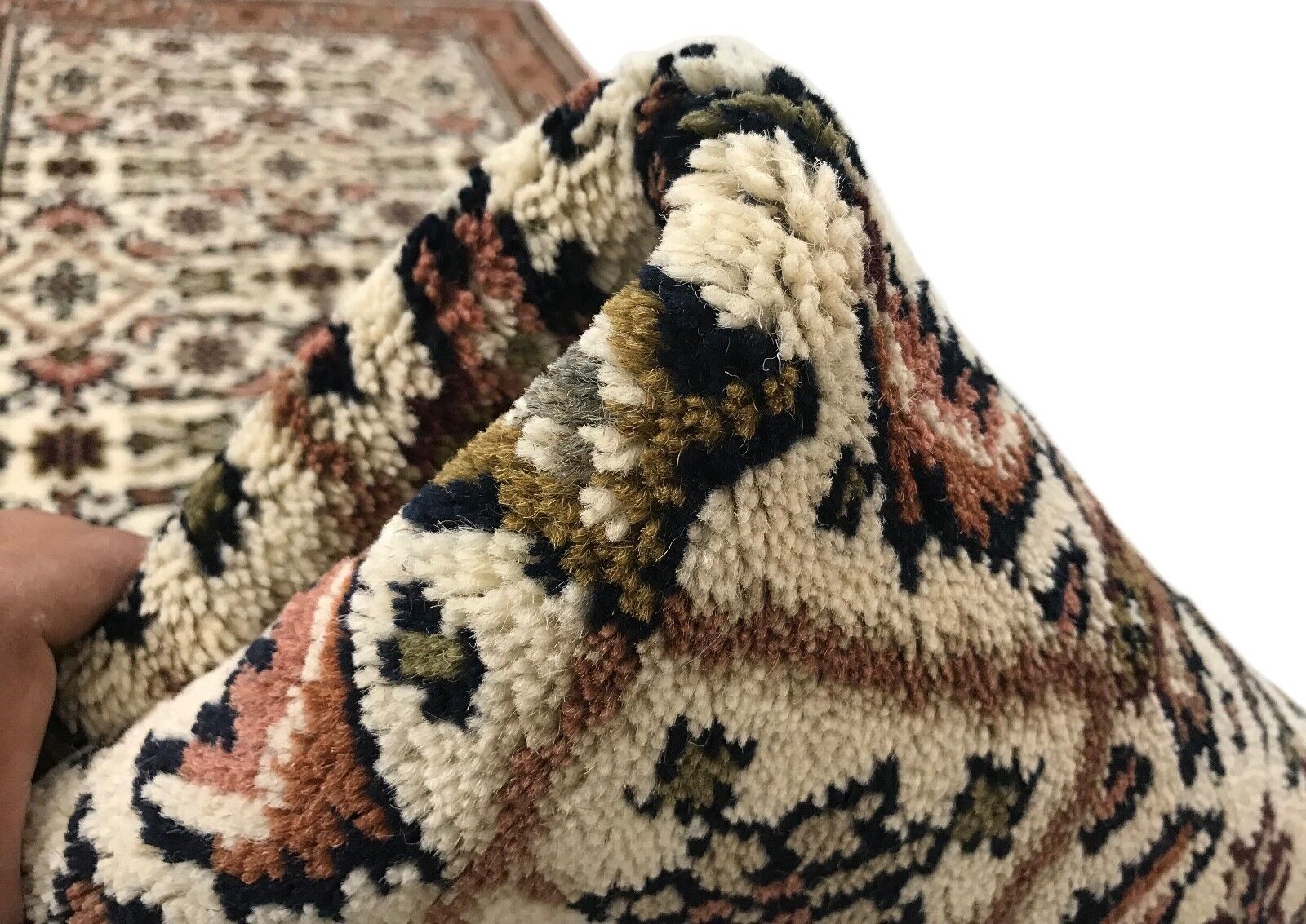 Beige Teppich Orient Läufer Herati Braun Cream 80x300 cm 100% Wolle Handgeknüpft