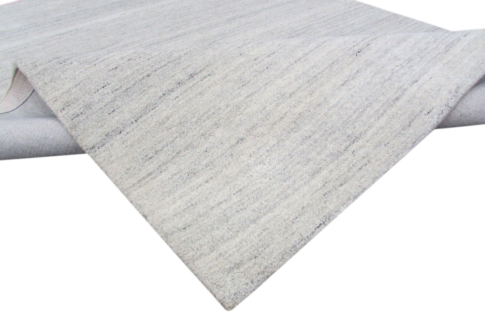 Beige Grau Teppich 100% Wolle 160X230 cm Handarbeit Handgetuftet T834