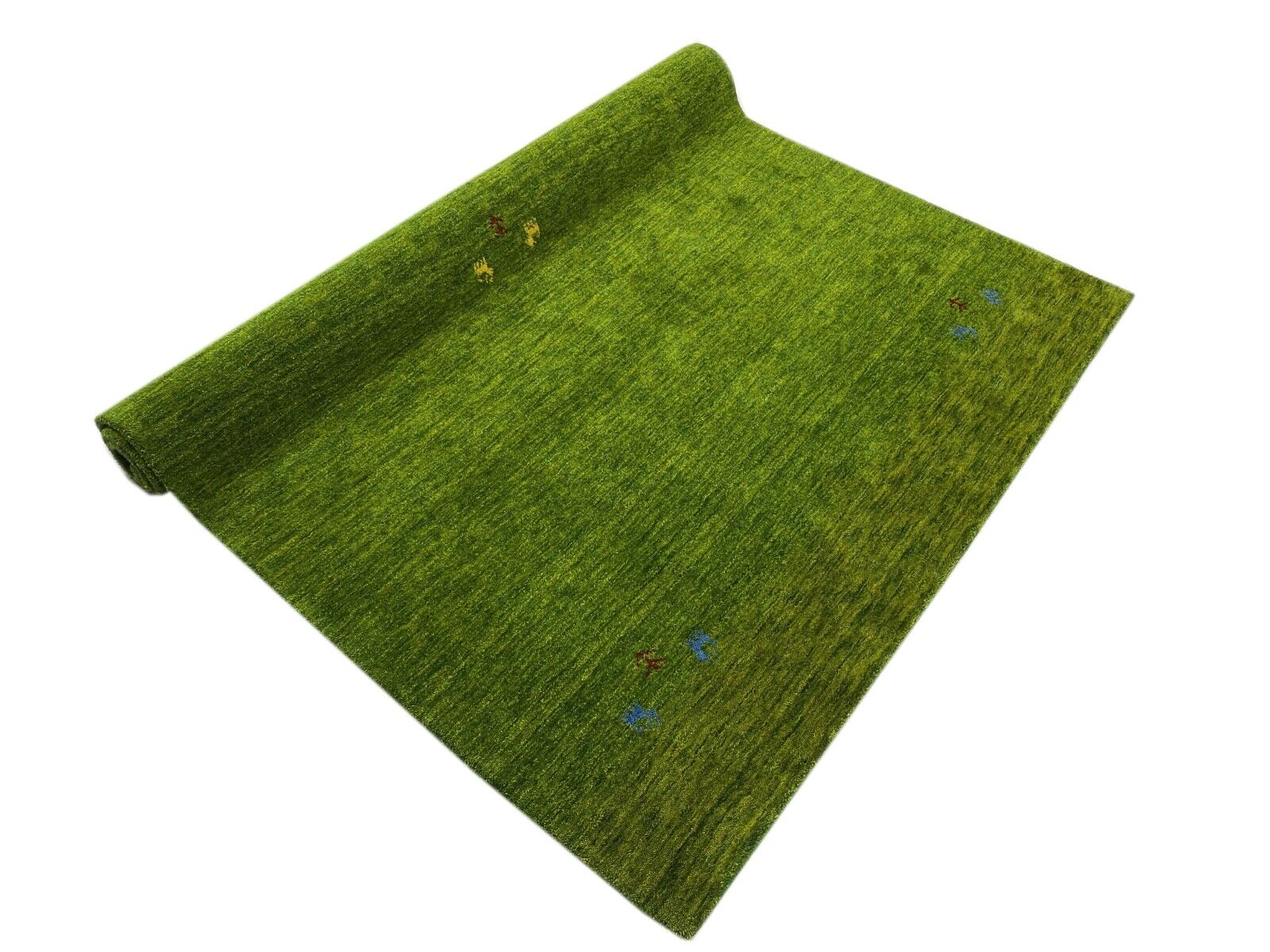 Gabbeh Teppich 100% Wolle 175X245 CM Grün Handgefertigt WR75