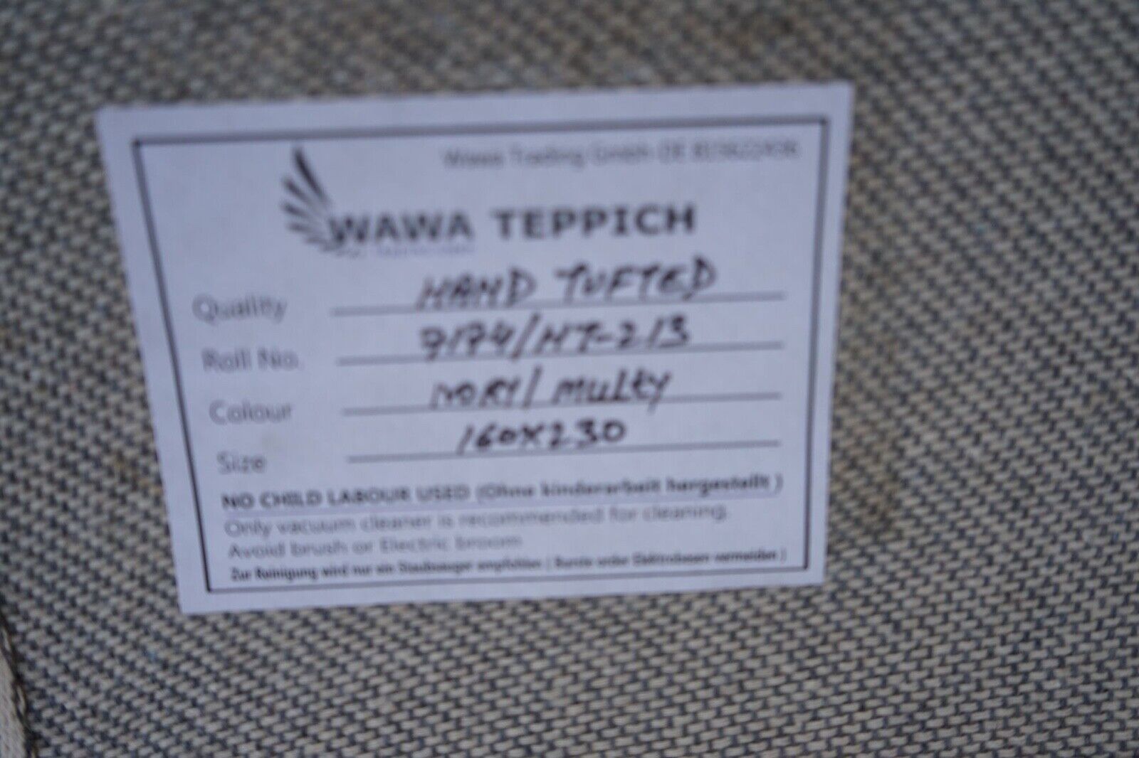 Teppich 100% Wolle Grau Braun 160X230 cm Natürliche Wolle Handgetuftet HT213u