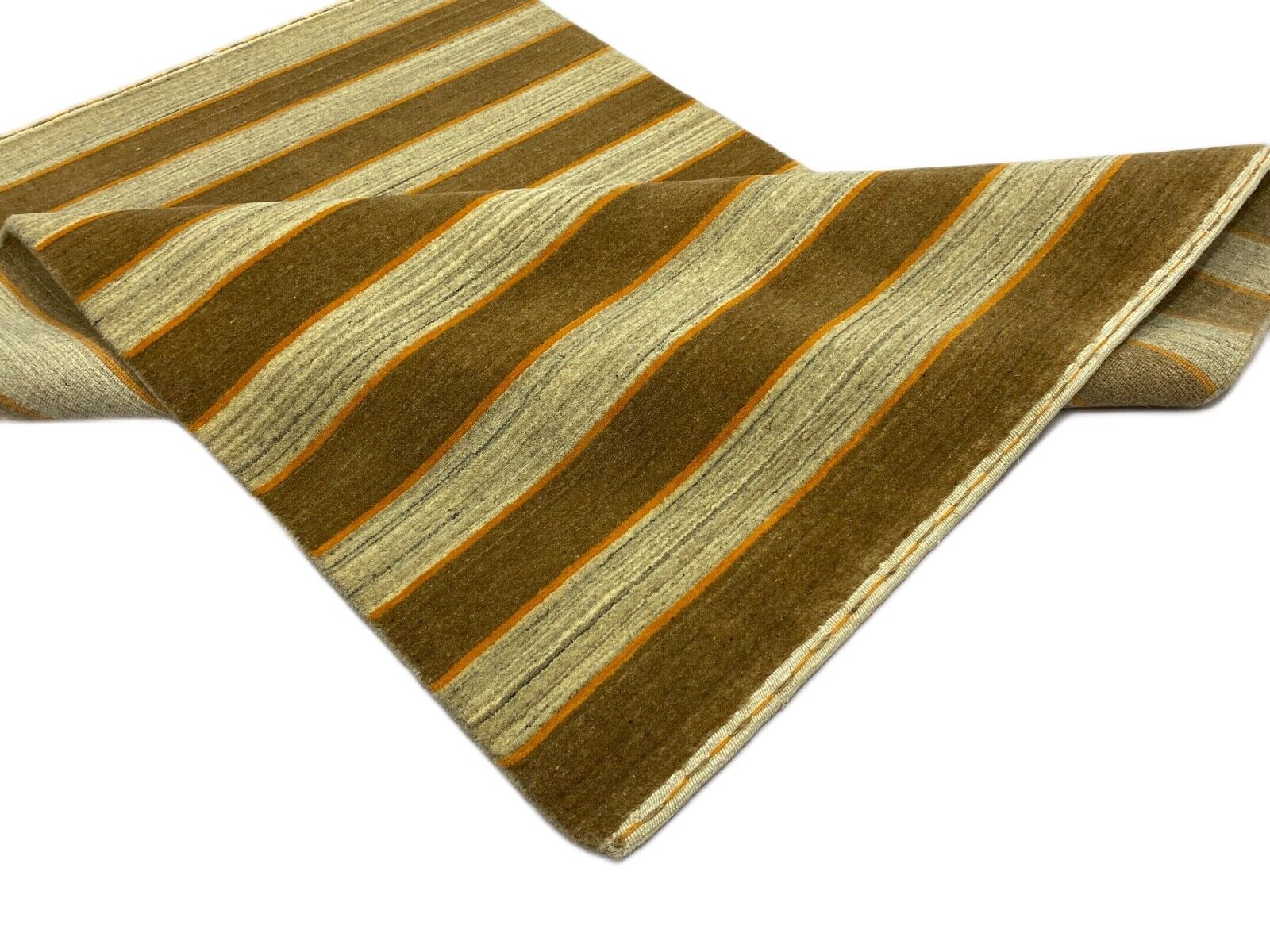 Alfombra marrón beige, 100 % lana, Gabbeh lori, tejida a mano, 120 x 180 cm, S48