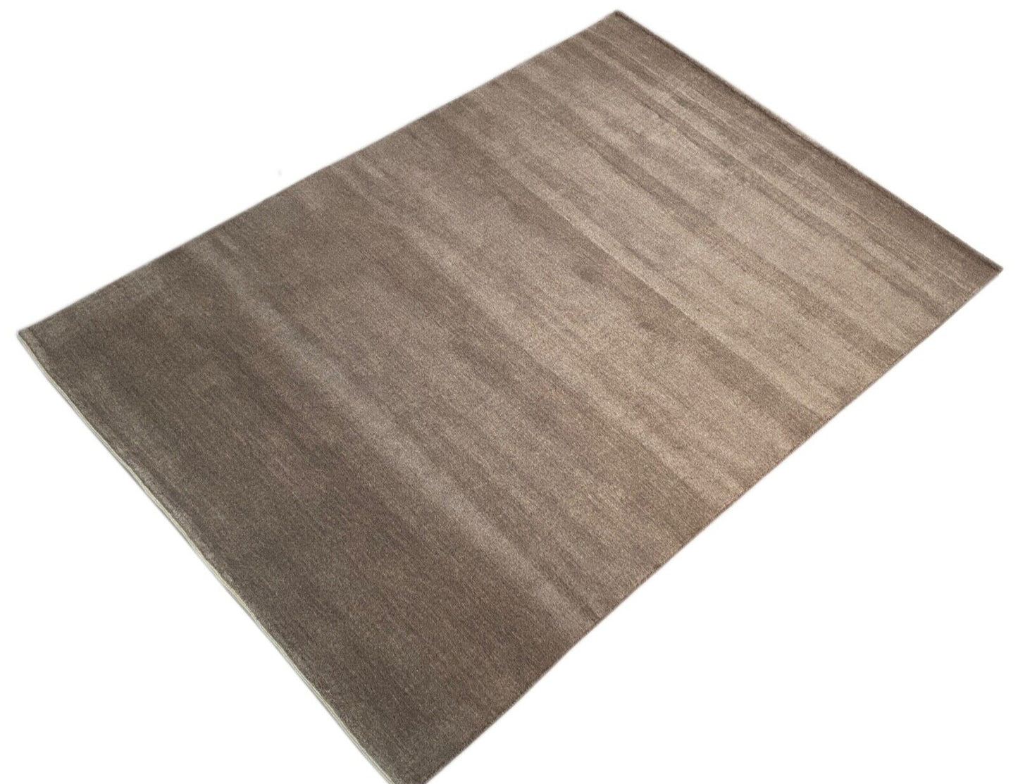 Taup Grau Teppich 100% Wolle 200x300 cm Handgewebt einfarbig gefärbt UNI AN2