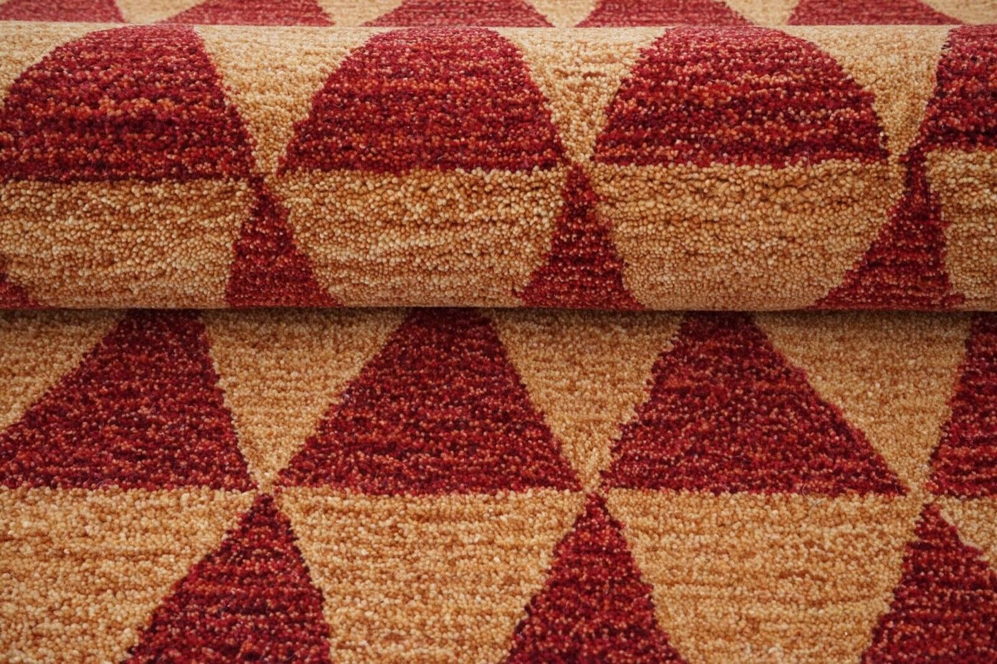 Teppich 100% Wolle Rot Gold 160X230 cm Orientteppich Handgetuftet HT313