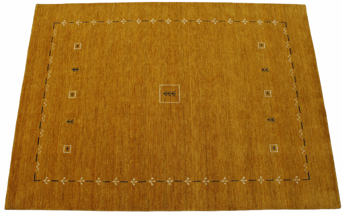 Wohnzimmer Gold Gabbeh Teppich 100% Wolle 170x240 cm Orient Handgewebt W2