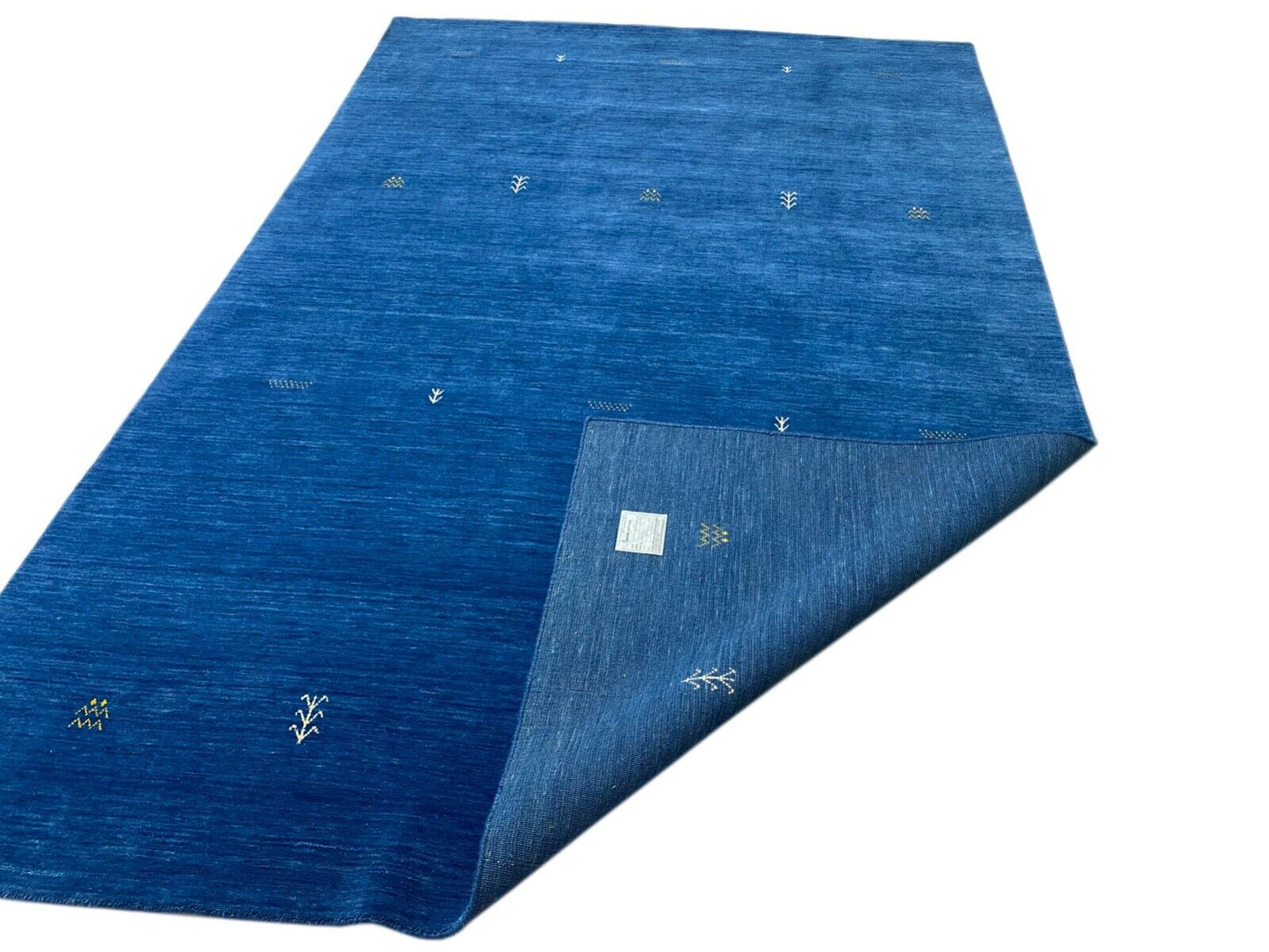 Gabbeh Blau Teppich 160x230 cm Handgewebt 100% Wolle Lori Debbich Loom G64T6