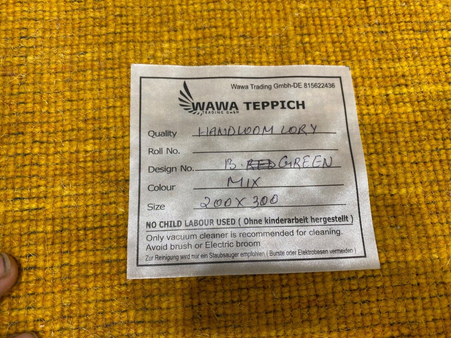 Orientteppich Gabbeh Grün Loom Teppich Handgefertigt 100% Wolle 200X300 CM