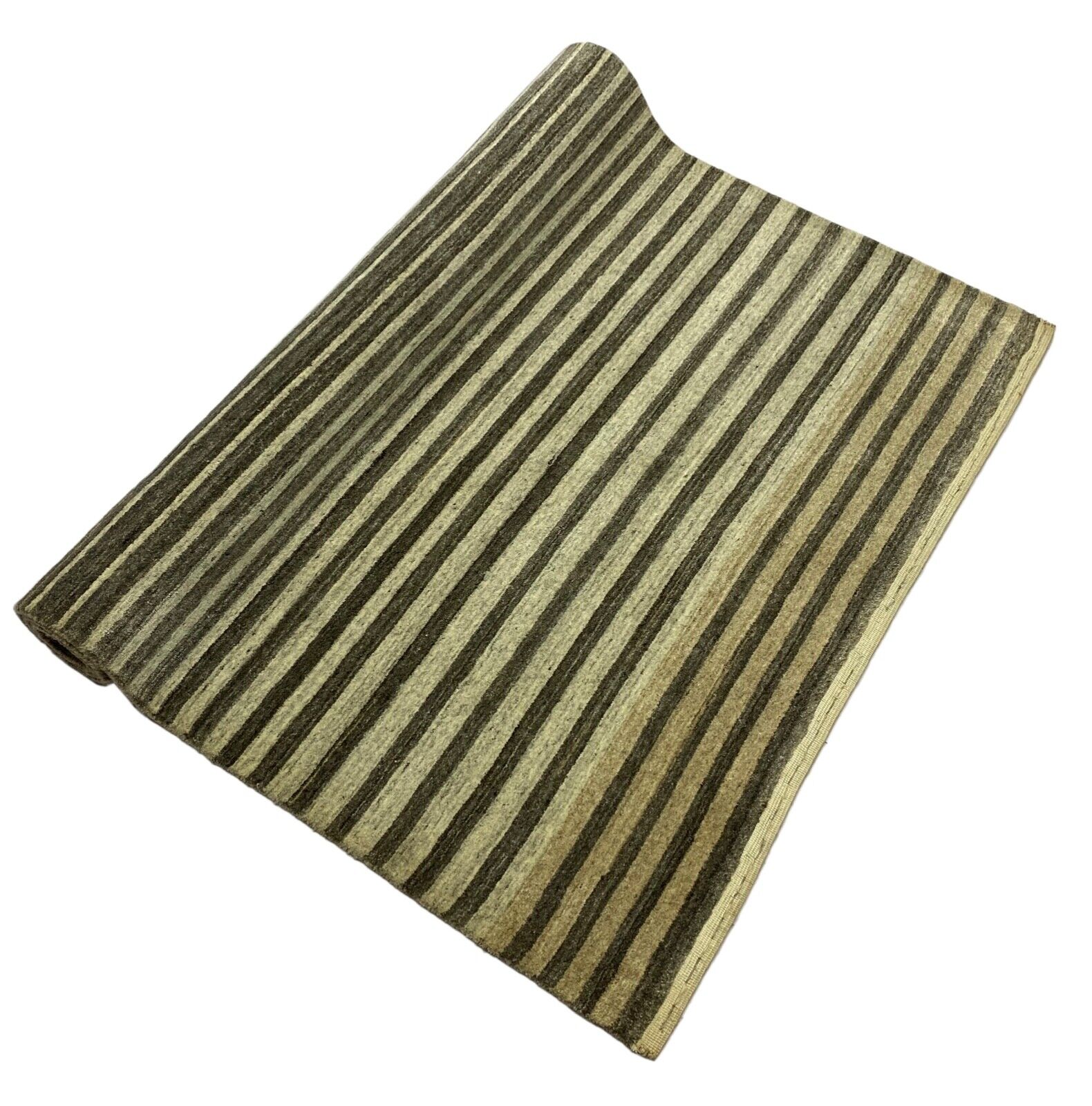 Gabbeh Teppich 100% Wolle Braun Beige loom lori Handgewebt 120x170 cm S141