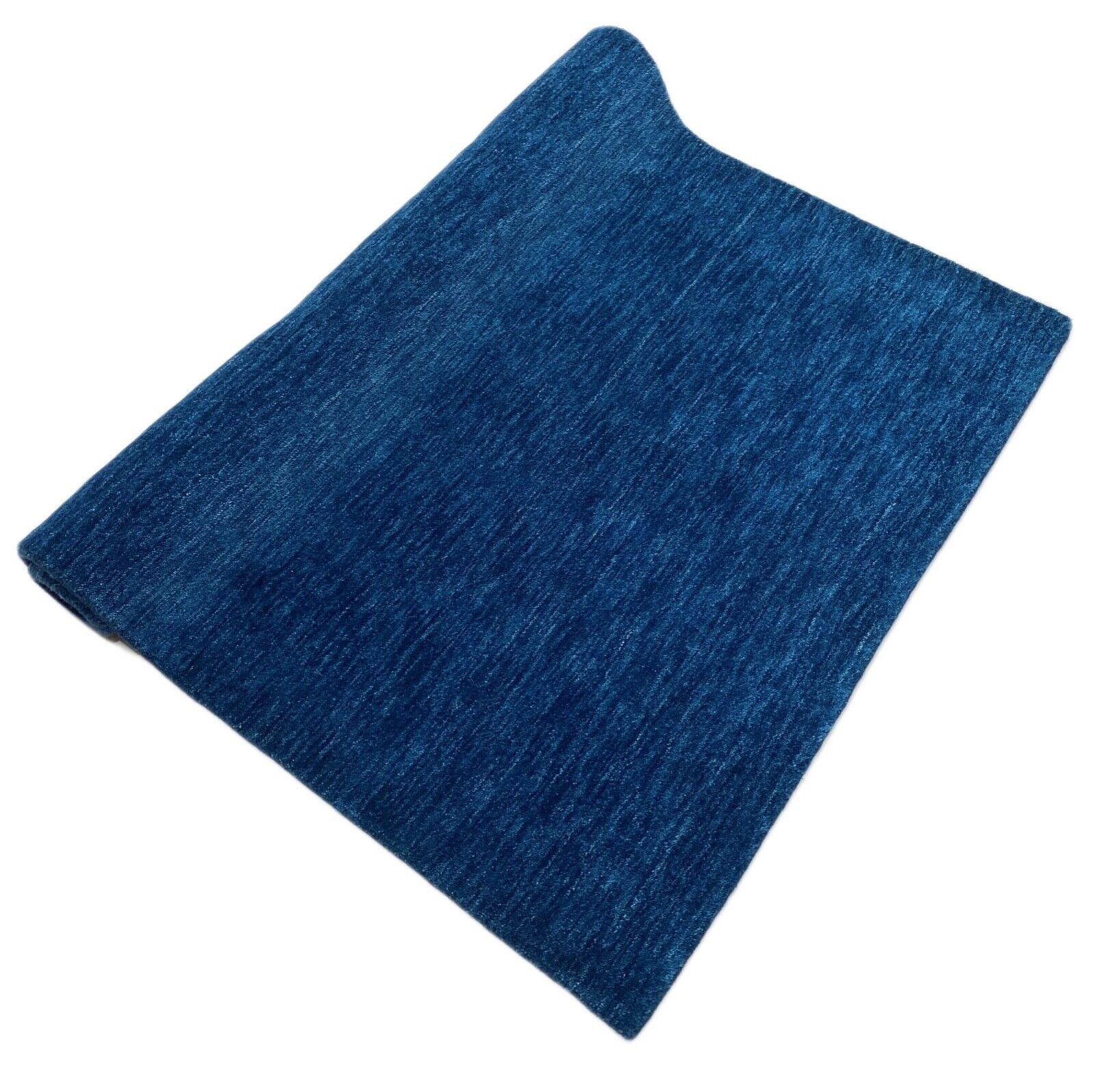 Blau Teppich Gabbeh 100% Wolle Dunkel Blau loom lori Handgewebt 125x174 cm S15