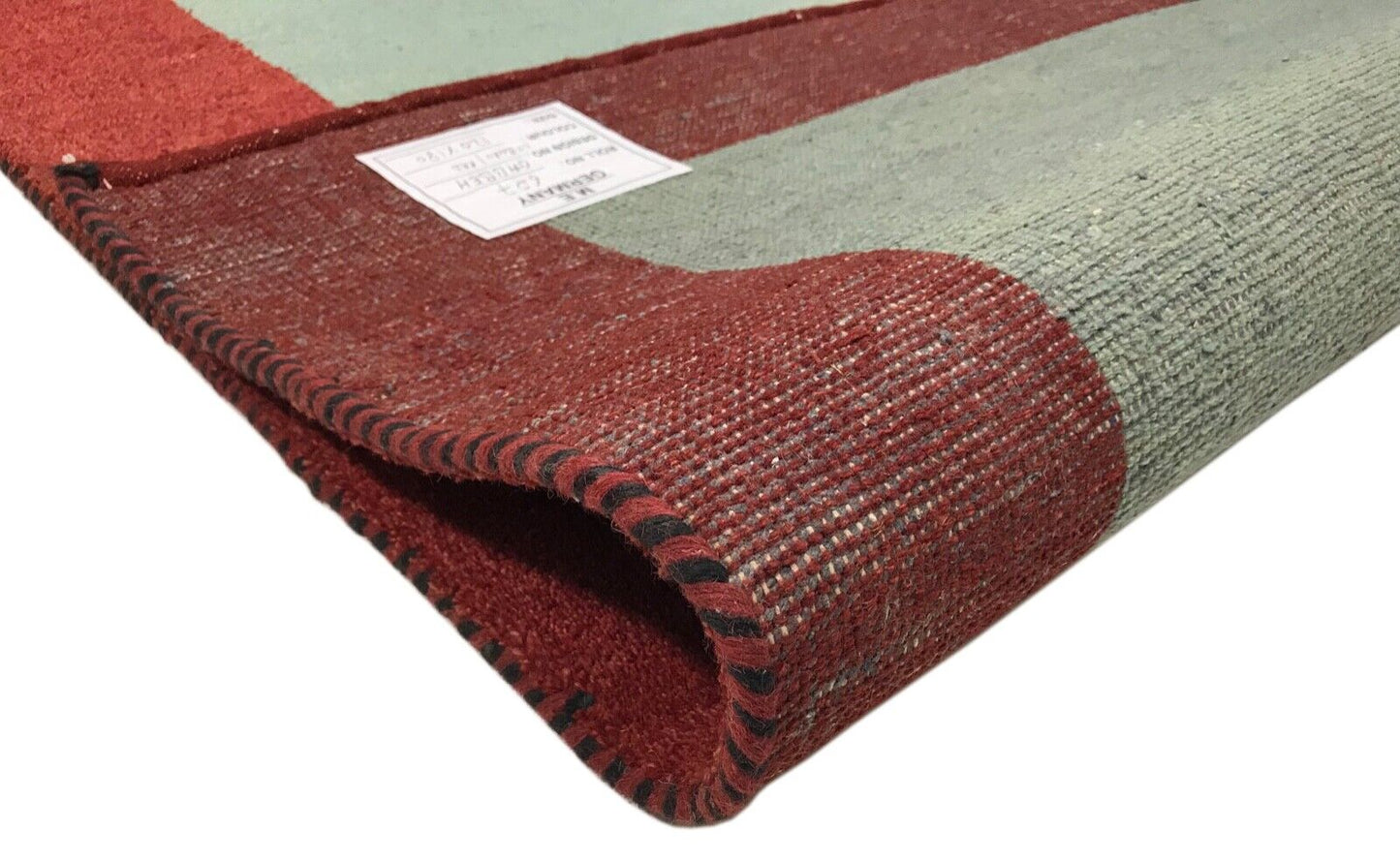Gabbeh Teppich 120x180 cm Handgeknüpft 100% Wolle Hell Blau Rot Debbich