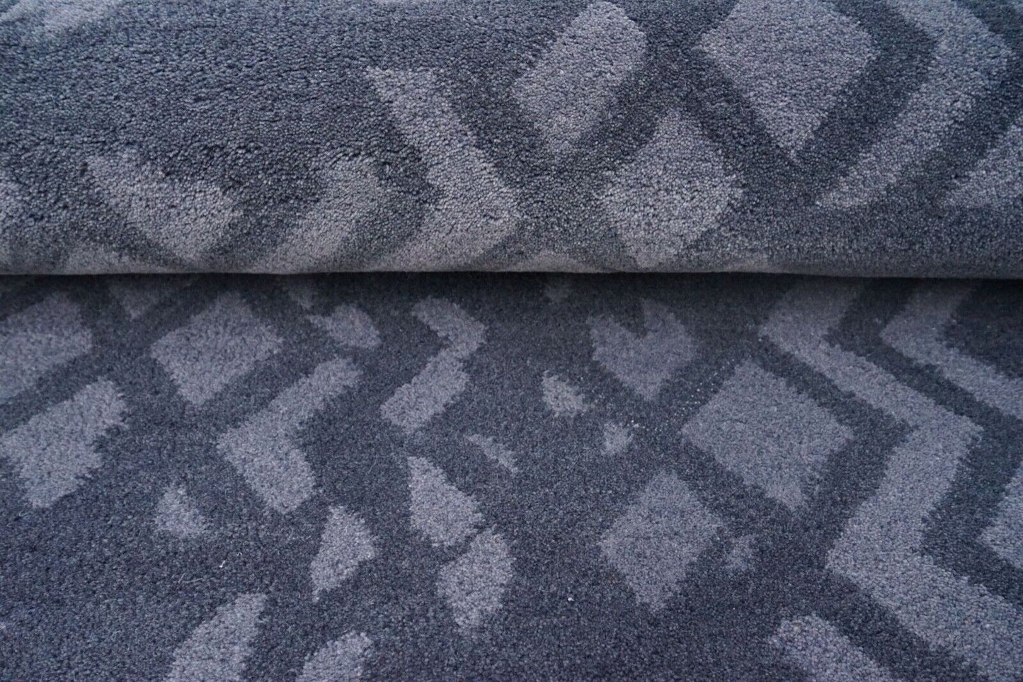 Teppich 100% Wolle Dunkel Grau 160X230 cm Orientteppich Handgetuftet HT393