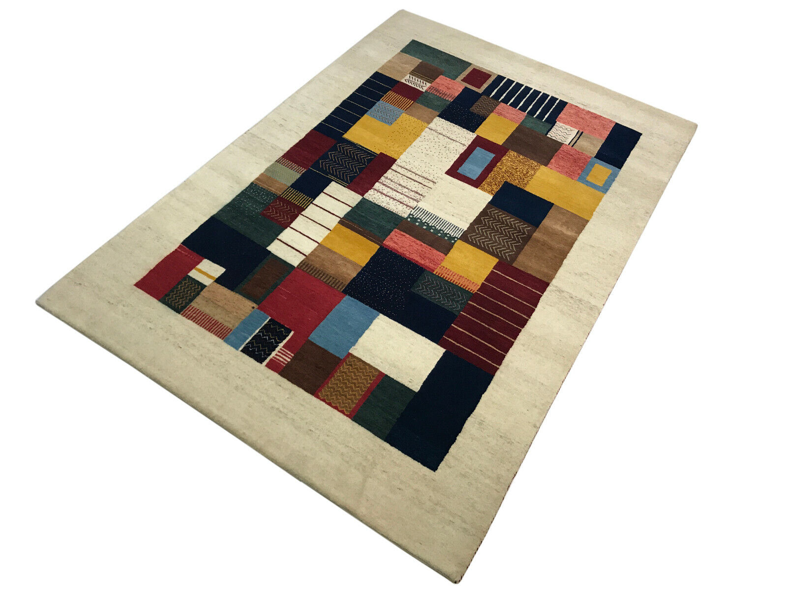 Gabbeh Teppich Naturfarben beige 170X249 cm 100% Wolle Handgeknüpft Hochwertiger