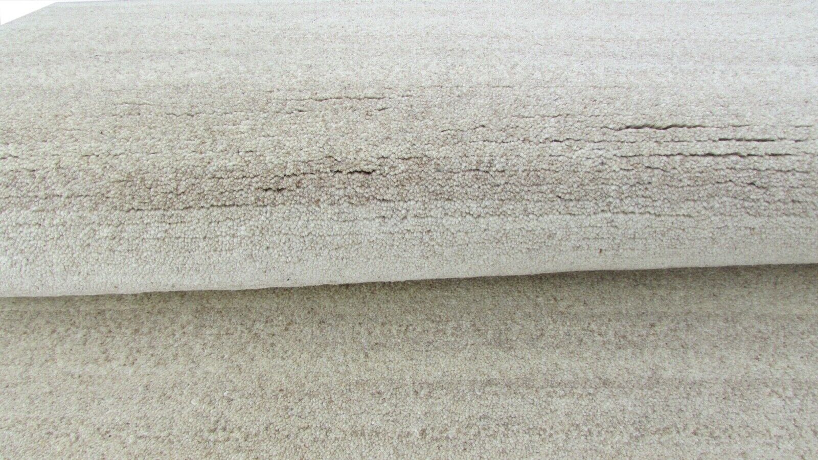 Nepal Teppich Handgeknüpft Beige 100% Wolle Orientteppich 76x135 cm N-129